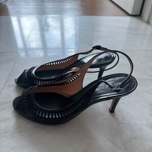 Elegant Black Heeled Sandals